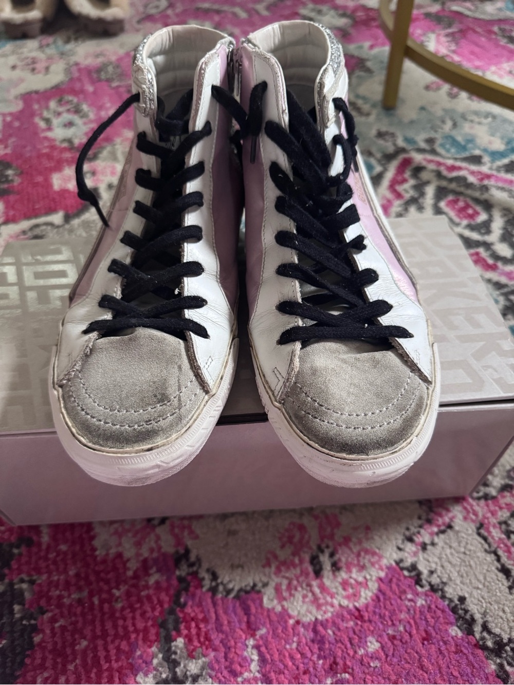 Golden Goose High Top Sneakers - Pink and Glitter - Picture 6 of 10